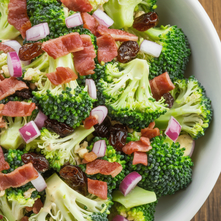 Classic Broccoli Salad with Bacon (Perfect Make-Ahead Side!)
