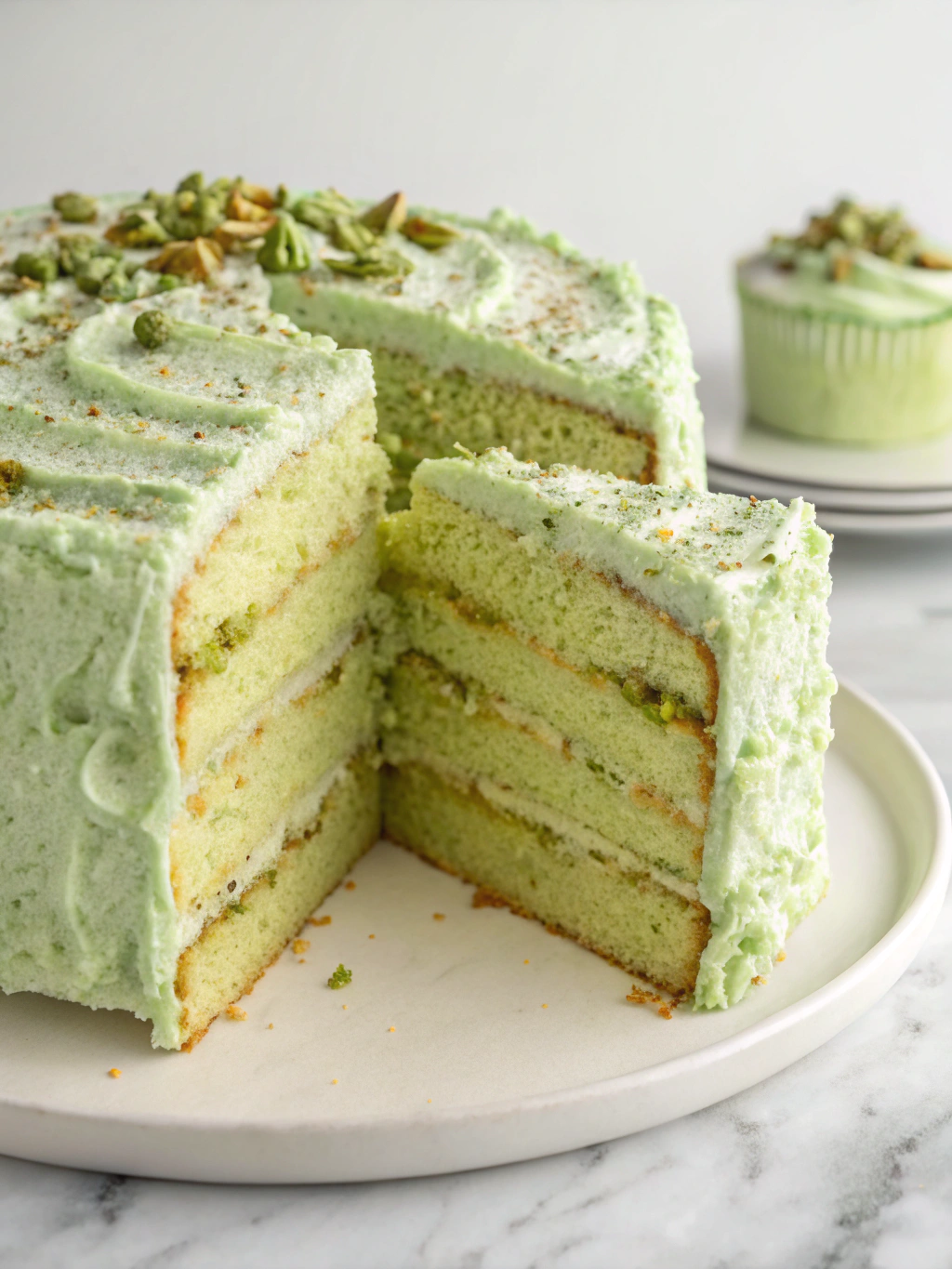 Classic Watergate Cake with Pistachio Frosting (So Fluffy!)