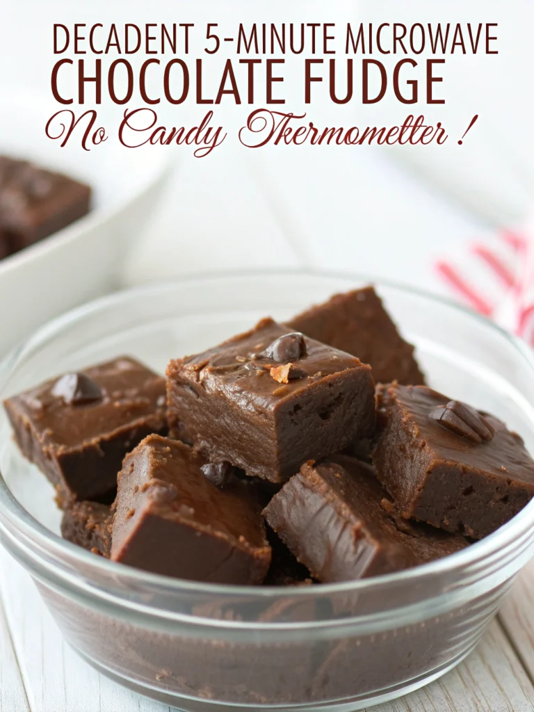 Decadent 5-Minute Microwave Chocolate Fudge (No Candy Thermometer!)