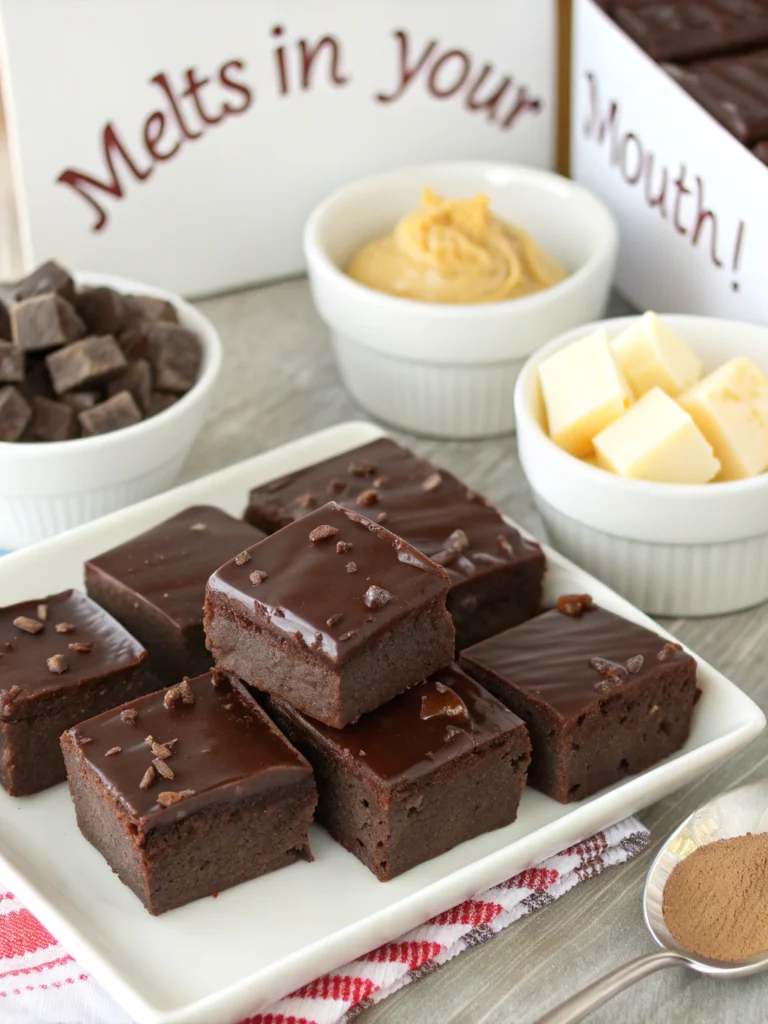 Decadent Chocolate Fudge Squares (Melts in Your Mouth!) ingredients