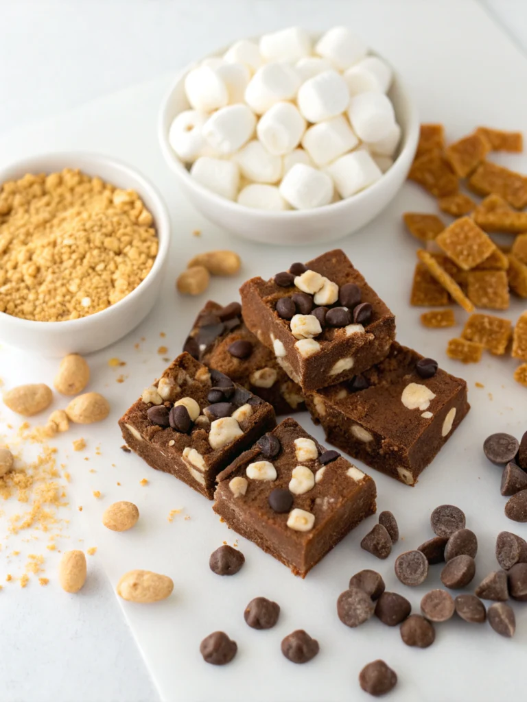 Decadent Rocky Road Fudge (No Baking Required!) ingredients