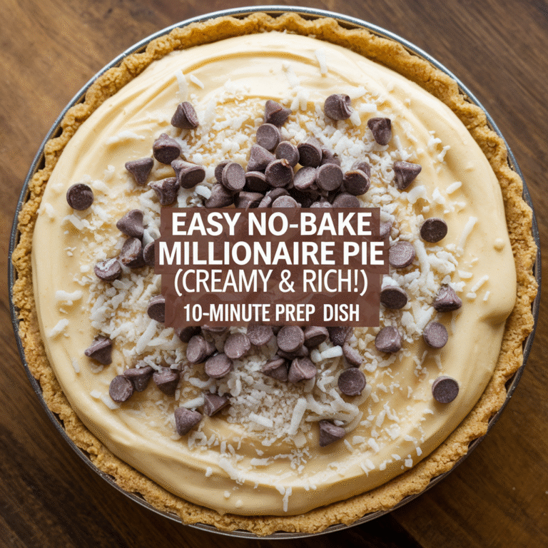 Easy No-Bake Millionaire Pie (Creamy & Rich!) - 10-Minute Prep