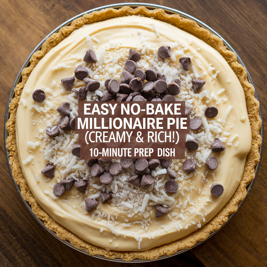 Easy No-Bake Millionaire Pie (Creamy & Rich!) - 10-Minute Prep