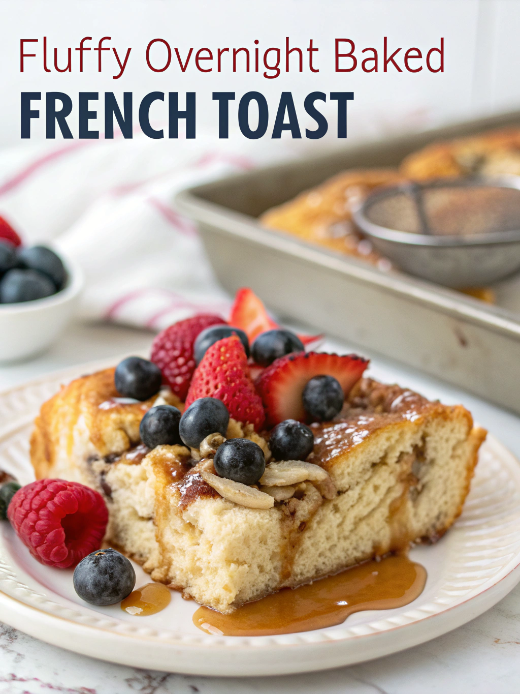 Fluffy Overnight Baked French Toast (Perfect Make-Ahead Brunch!)