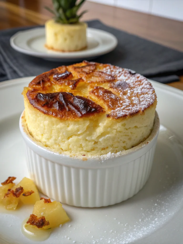 Fluffy Pineapple Souffle with Caramelized Top
