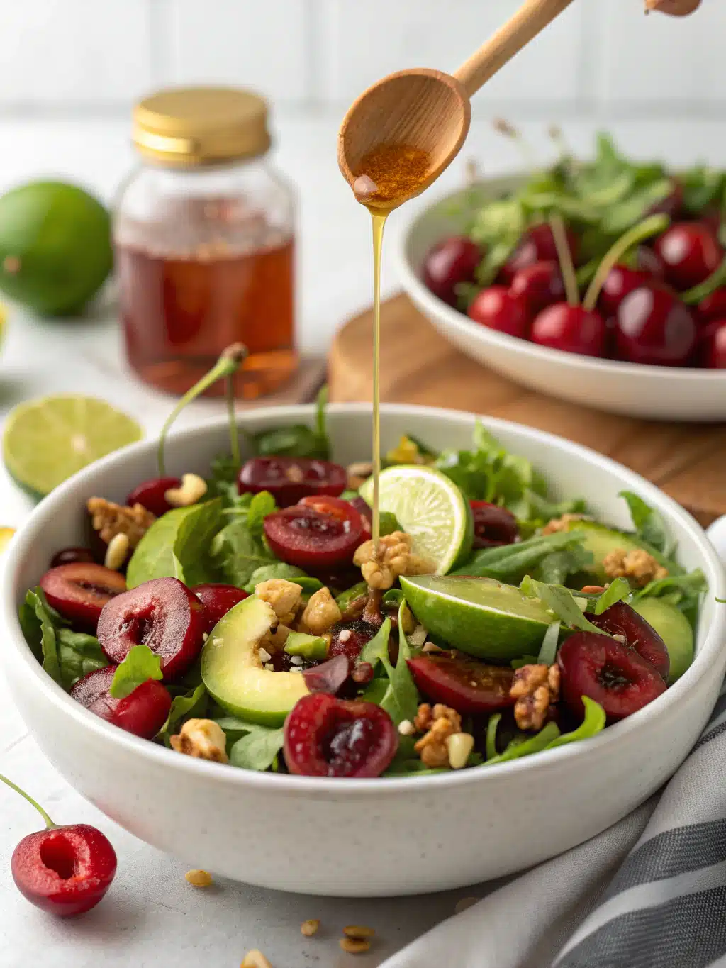 Fresh Cherry Salad with Honey Lime Dressing (Perfect Summer Side!) ingredients