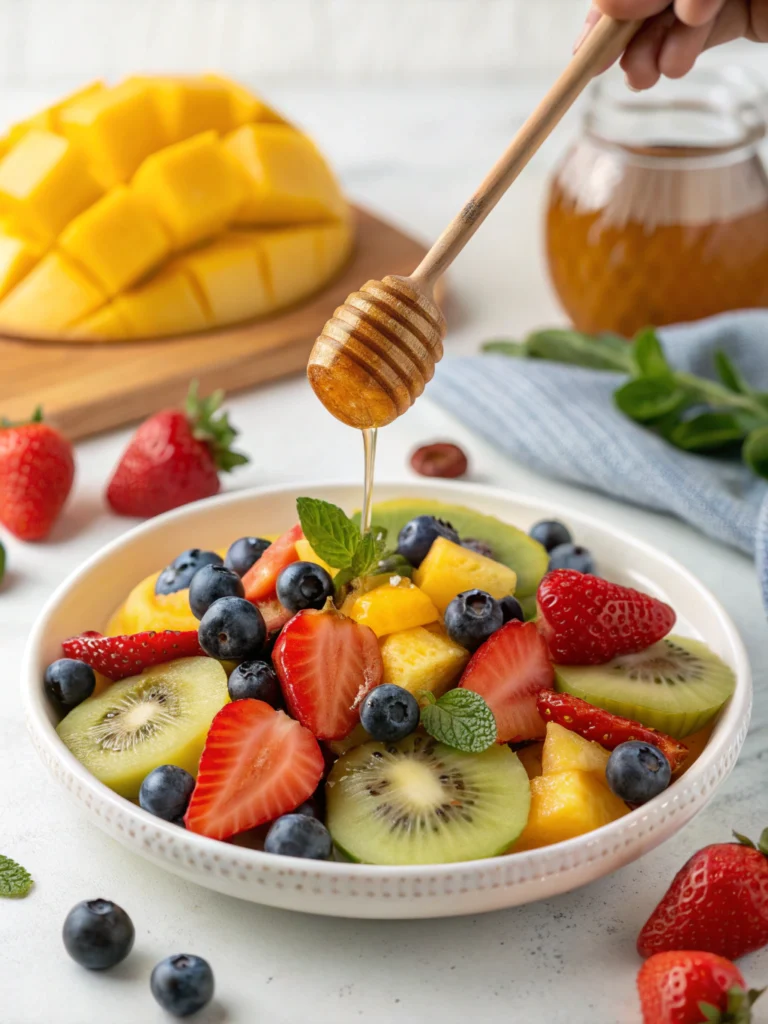 Fresh Summer Fruit Medley with Honey