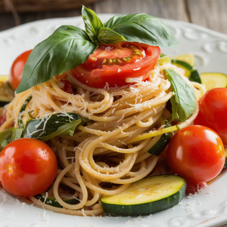 Fresh Summer Spaghetti with Garden Vegetables (Ready in 20 Min!)