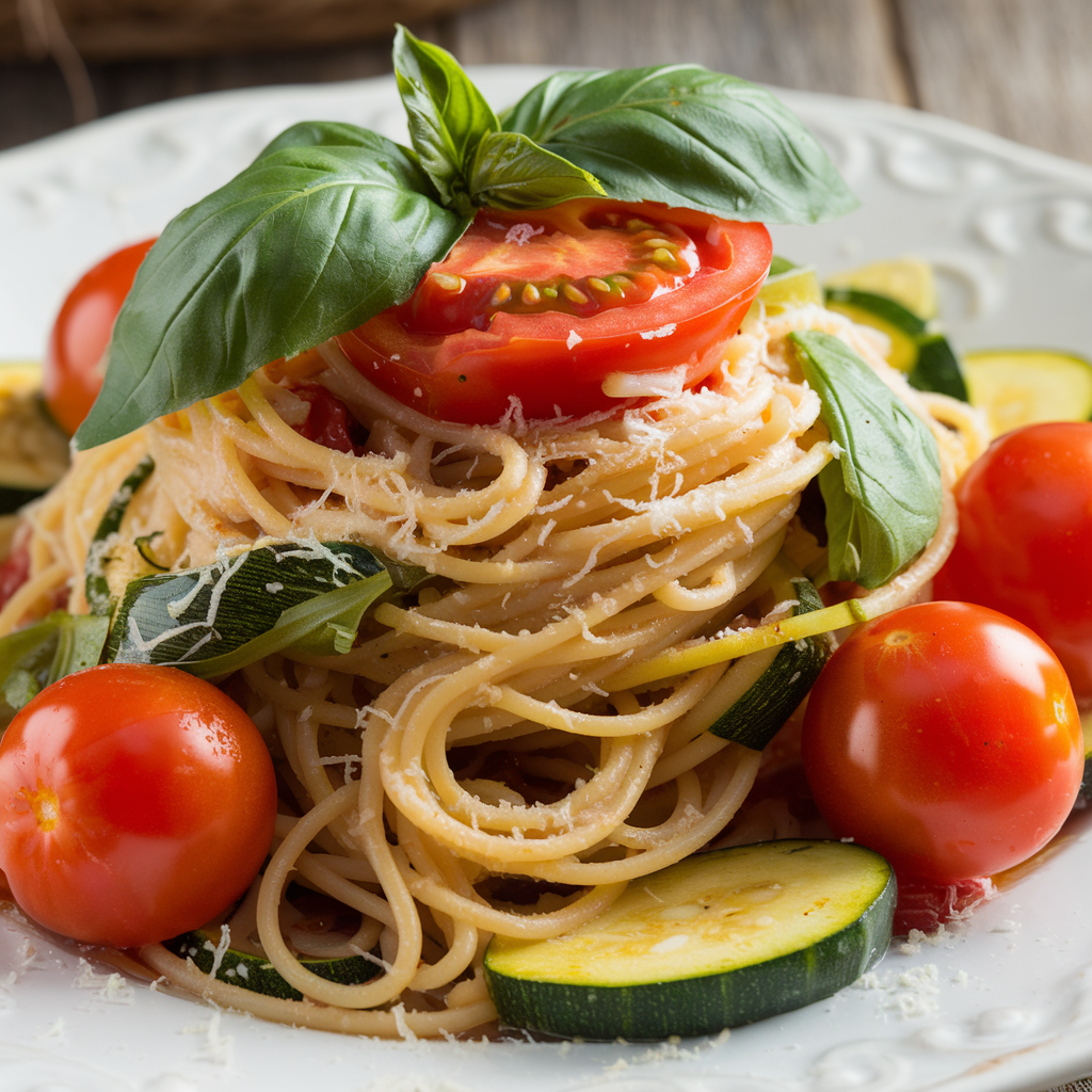Fresh Summer Spaghetti with Garden Vegetables (Ready in 20 Min!)