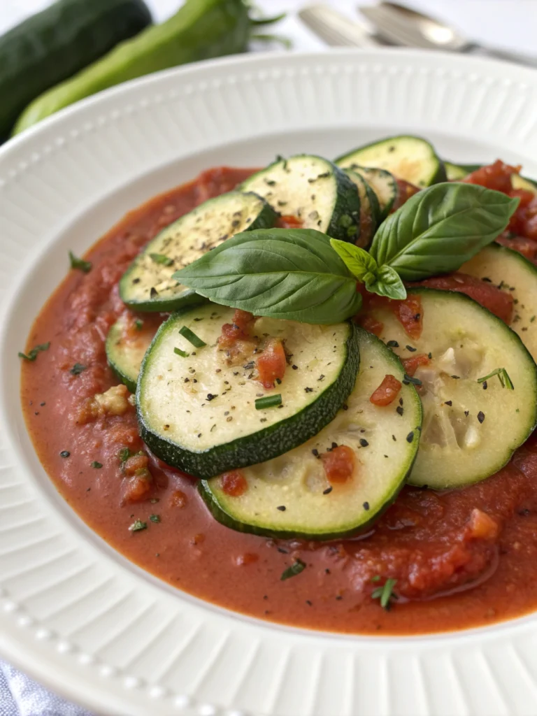 Fresh Zucchini in Homemade Tomato Sauce (Weight Watchers Friendly!)