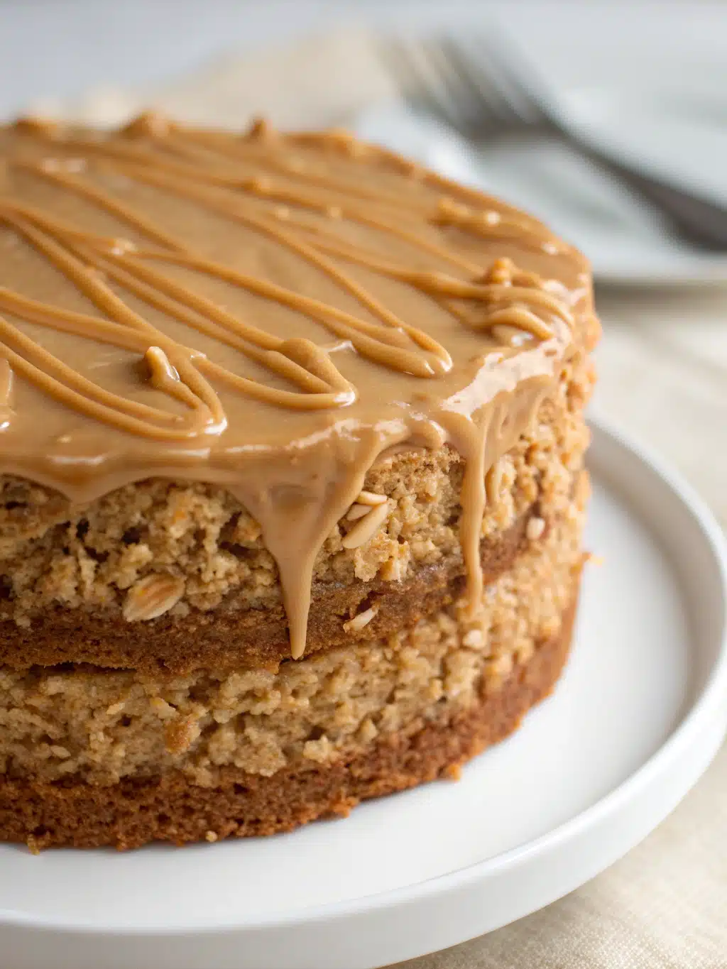 Homemade Oatmeal Cake with Caramel Frosting (Melt-In-Your-Mouth!)