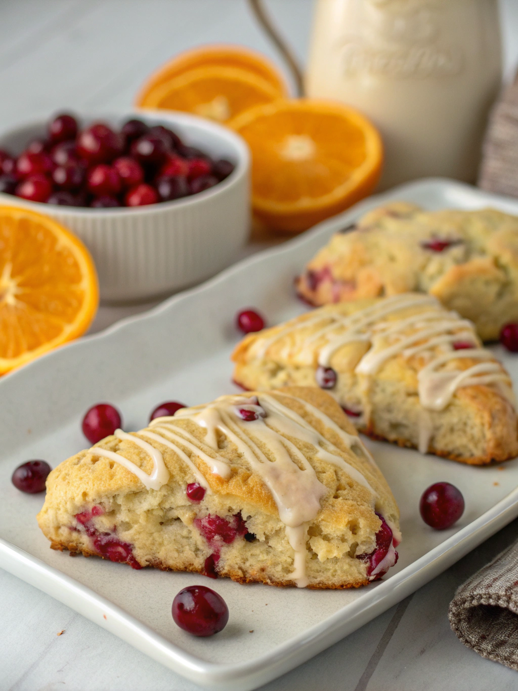 Irresistible Cranberry Scones with Orange Glaze (Perfect for Brunch!)