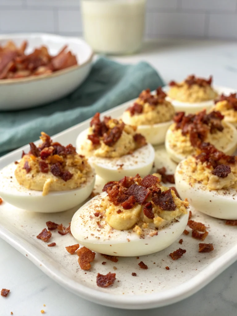 Irresistible Deviled Eggs with Bacon Crumbles (Ready in 15 Min!)