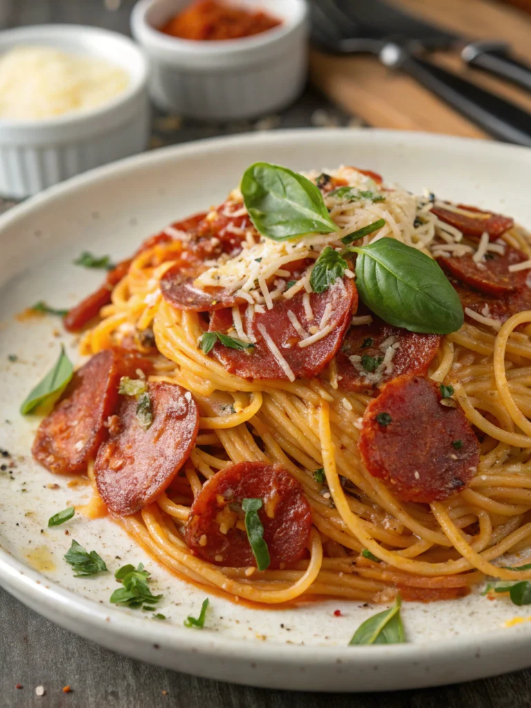Irresistible Pepperoni Spaghetti (Restaurant-Quality at Home!)