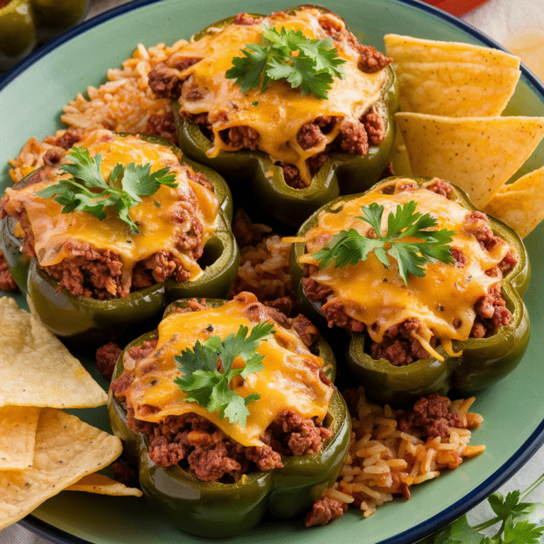Irresistible Stuffed Green Peppers With Taco Filling