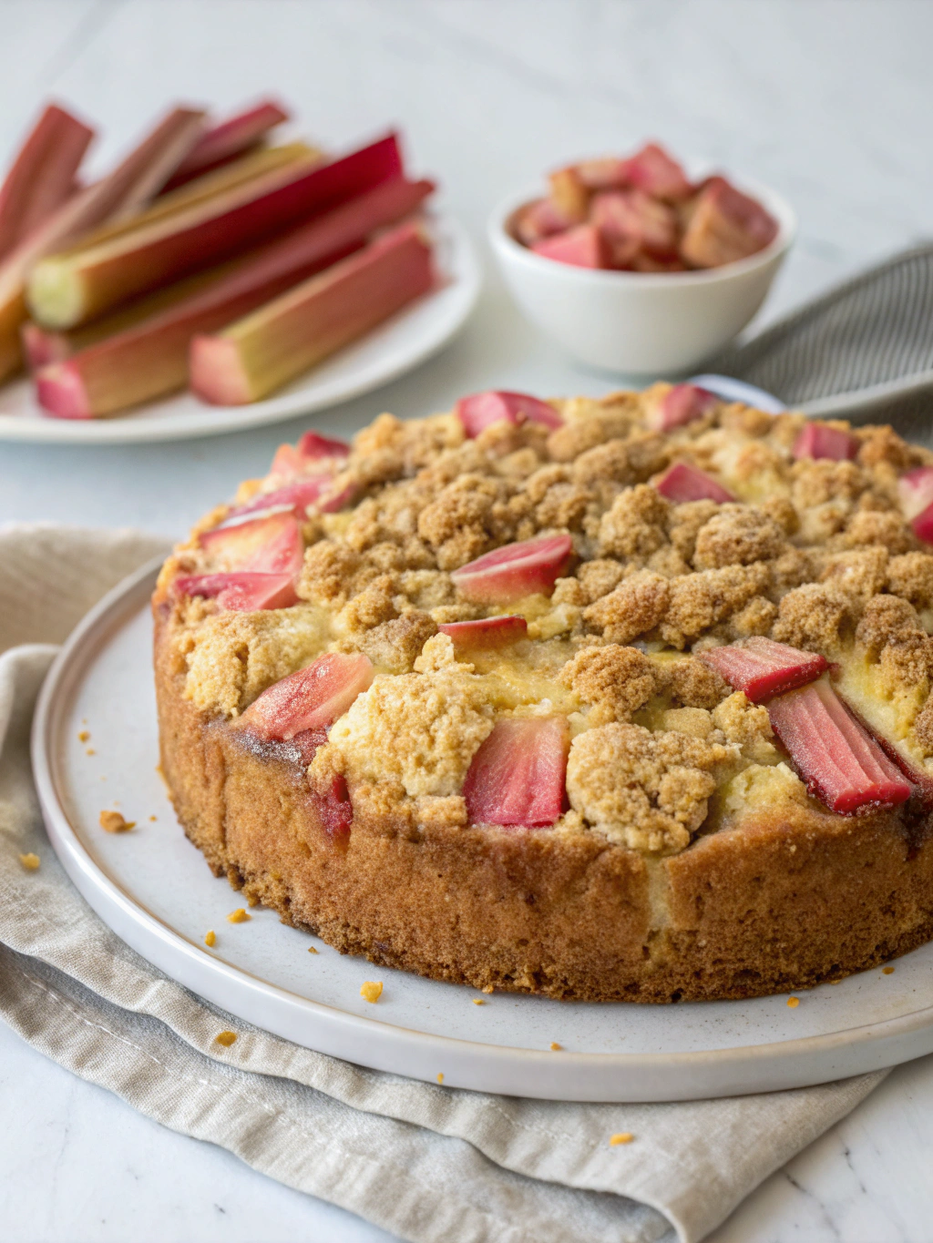 Divine Rhubarb Cake with Brown Sugar Crumble (Melt-in-Your-Mouth!)