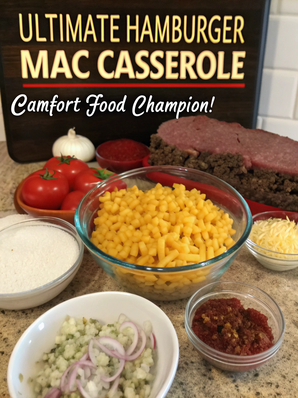 Ultimate Hamburger Mac Casserole (Comfort Food Champion!) ingredients