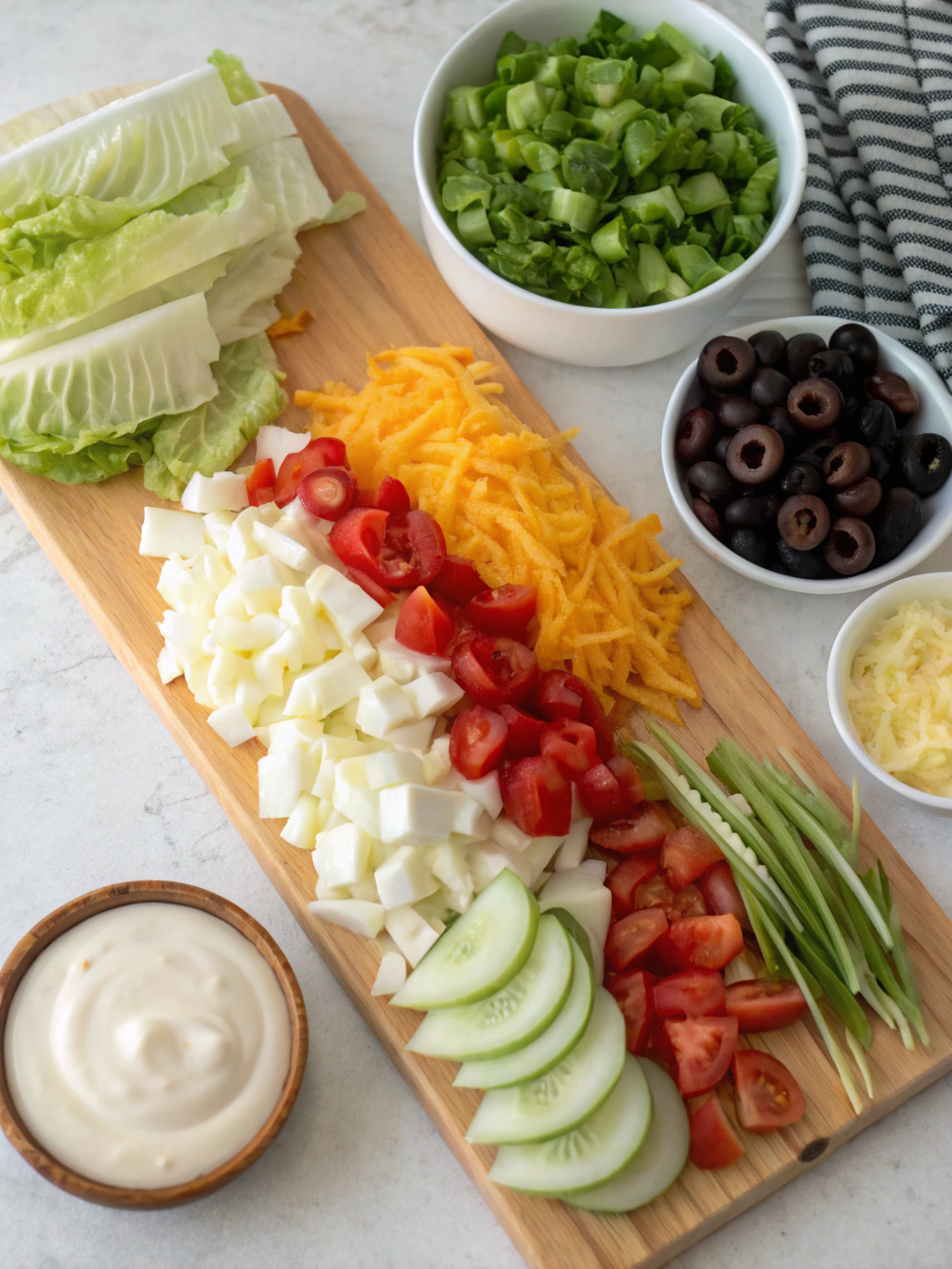 Ingredients for Classic Seven Layer Salad