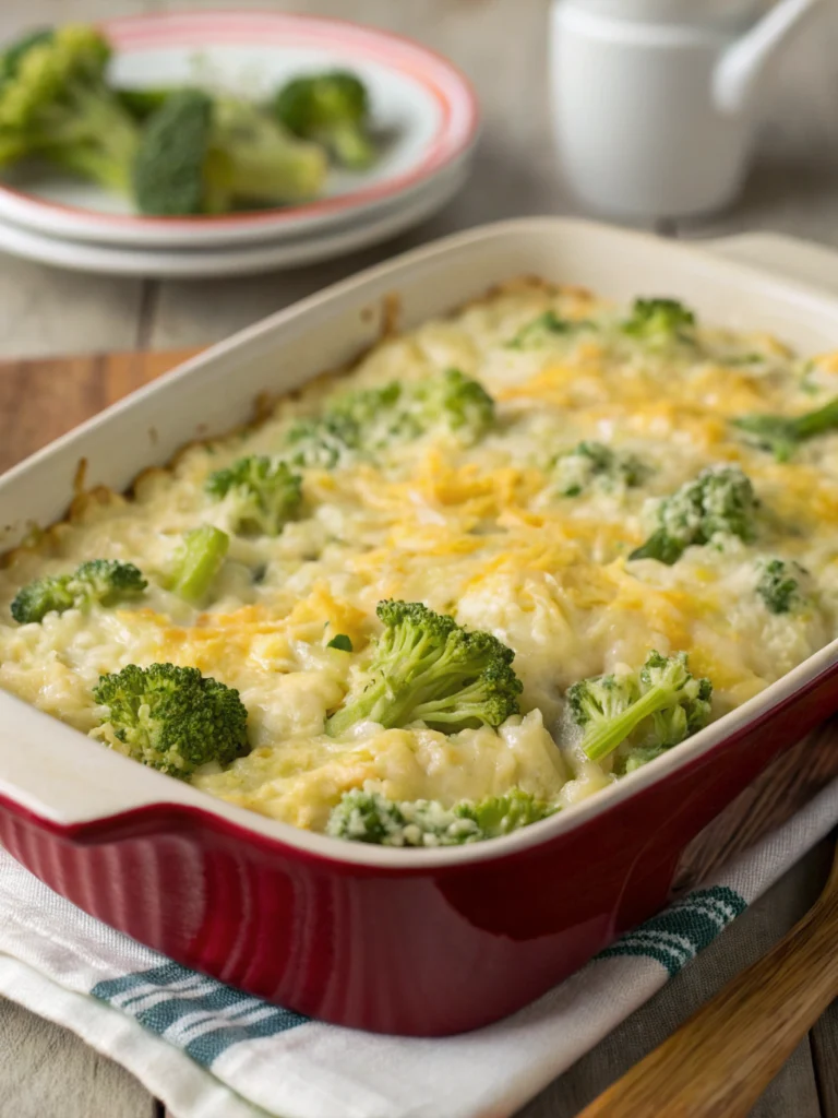 Creamy Broccoli & Cheese Rice Casserole (Family Favorite!)