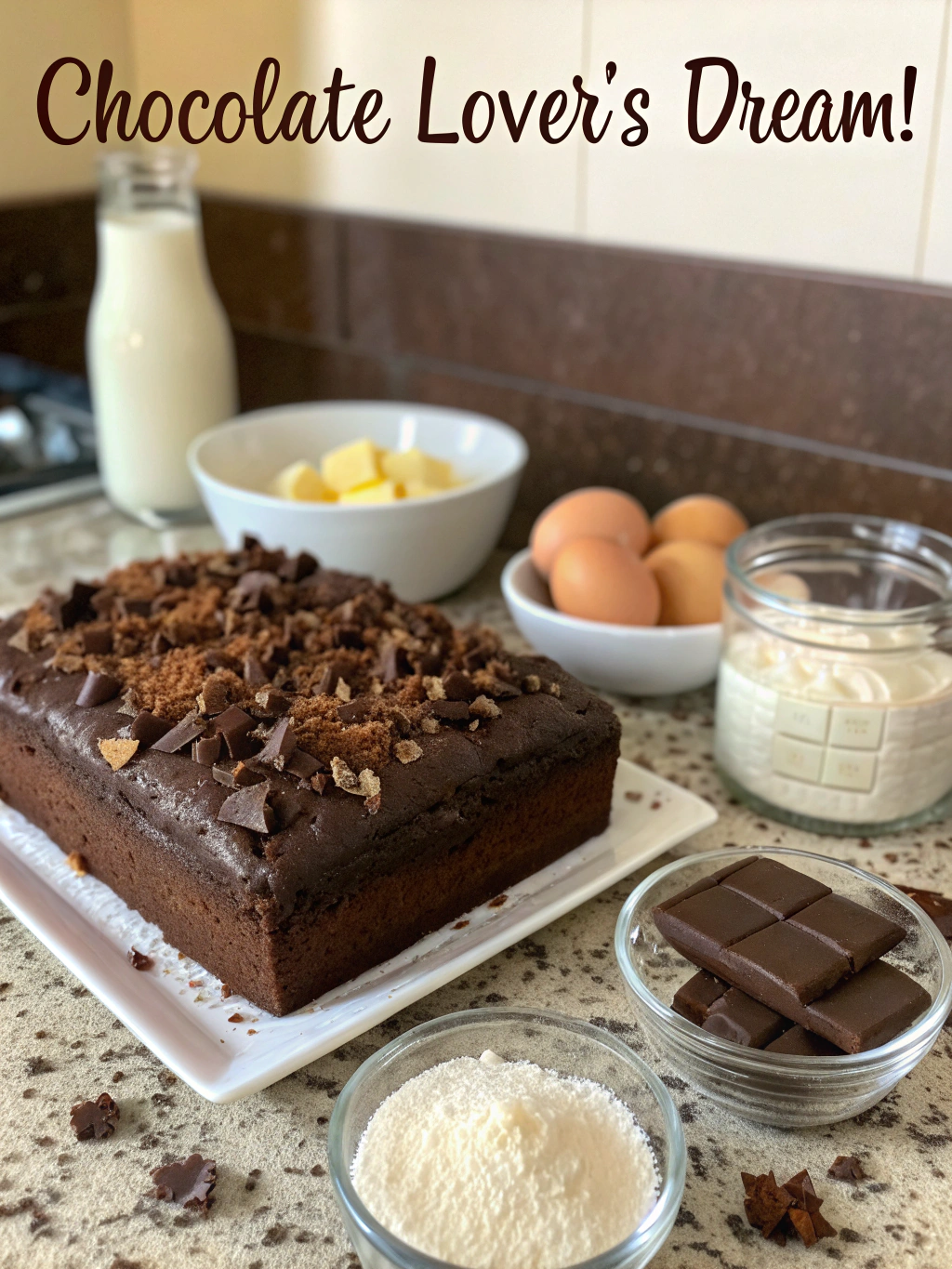 Decadent Triple Fudge Cake (Chocolate Lover's Dream!) ingredients