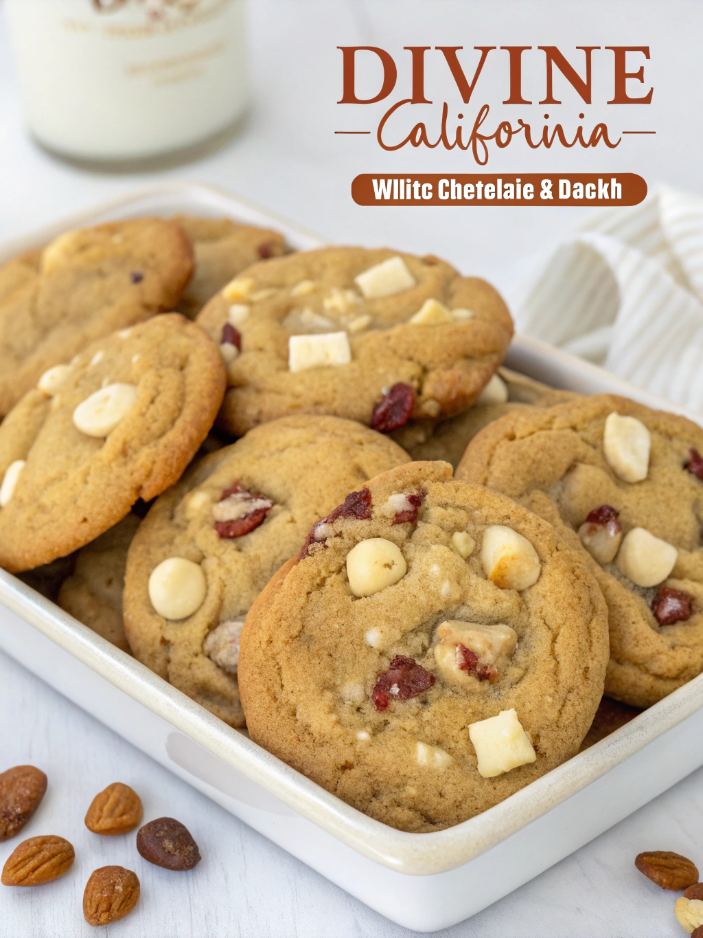 Divine California Cookies With White Chocolate & Nuts