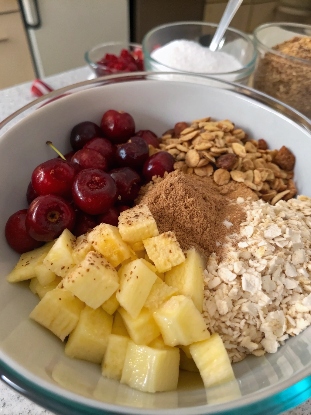 Divine Cherry-Pineapple Crisp (Better Than Grandma's Recipe!) ingredients