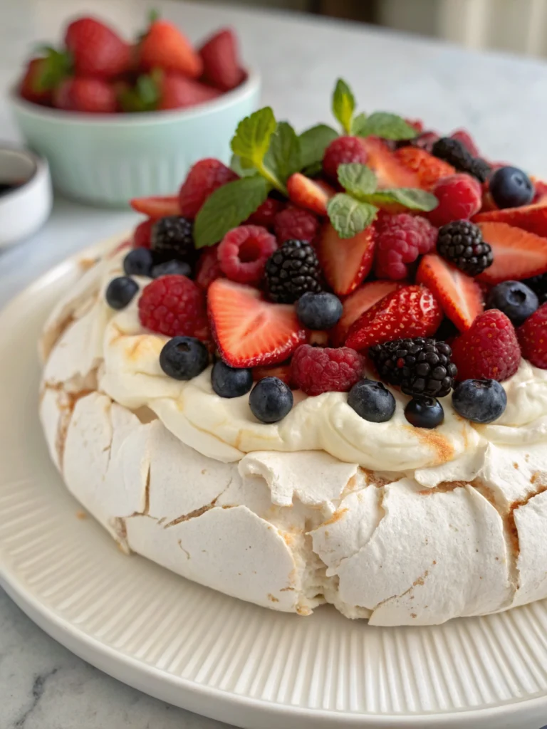 Divine Pavlova with Fresh Berries (Australia's National Dessert!) ingredients