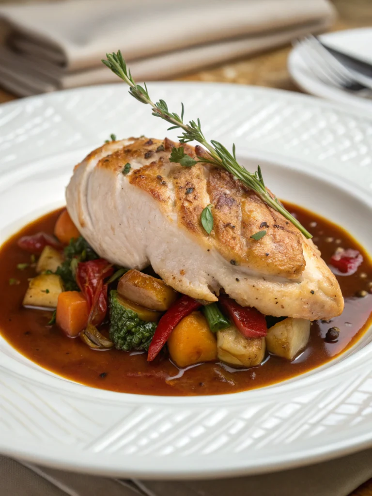 Divine Poached Chicken In Wine Sauce (Restaurant-Quality!)