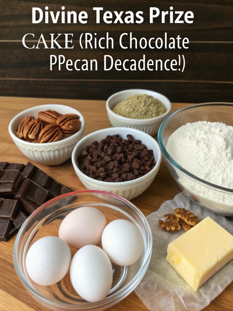 Divine Texas Prize Cake (Rich Chocolate-Pecan Decadence!) ingredients