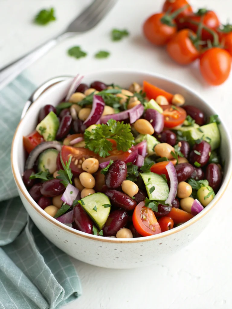Divine Three-Bean Potluck Salad (Perfect Make-Ahead Dish!) ingredients