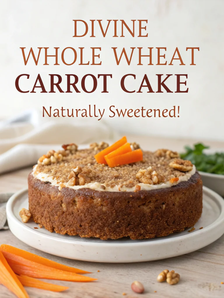 Divine Whole Wheat Carrot Cake (Naturally Sweetened!)