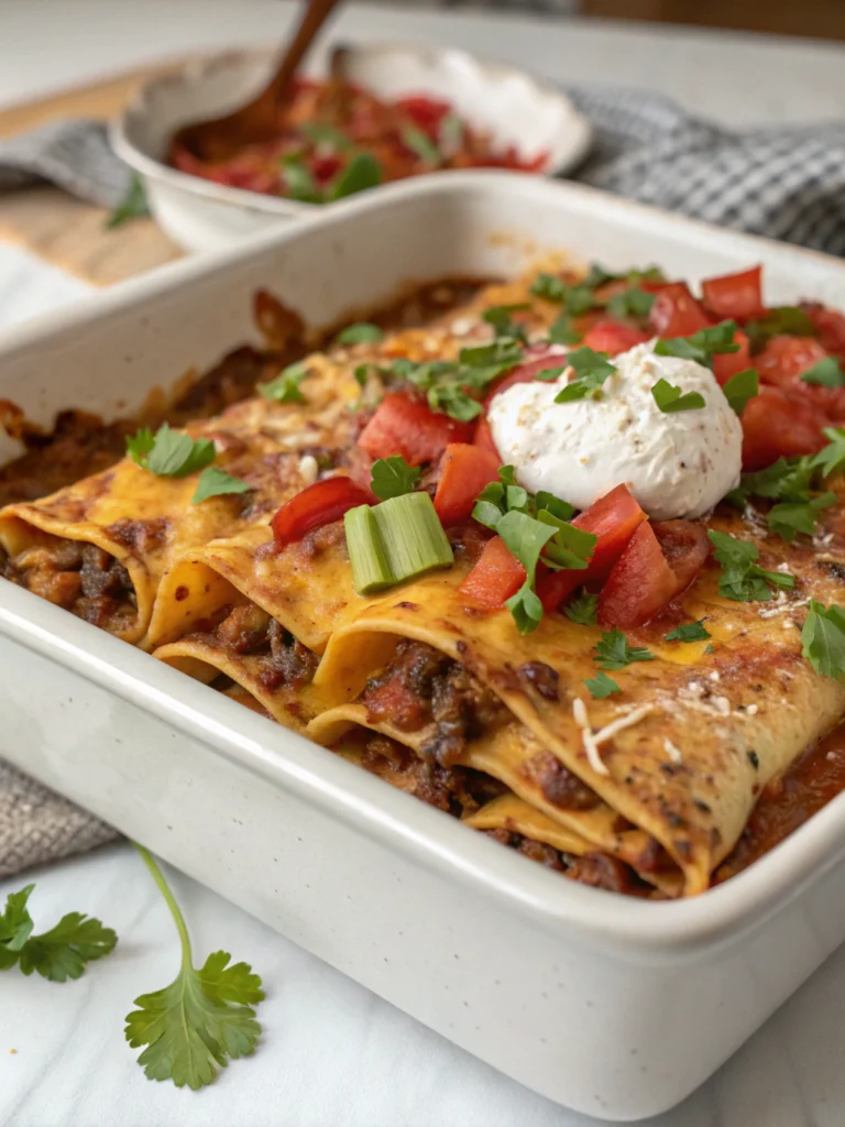 Homemade Enchilada Casserole Supreme (Family Favorite!)