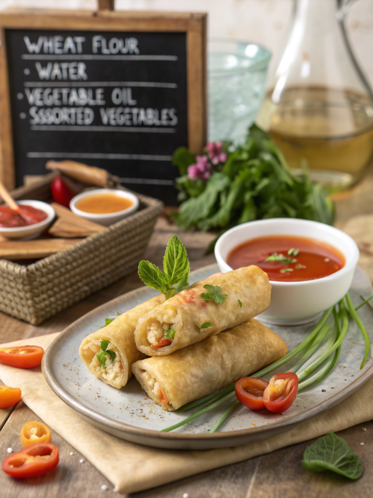 chicken spring rolls iftar appetizer ingredients