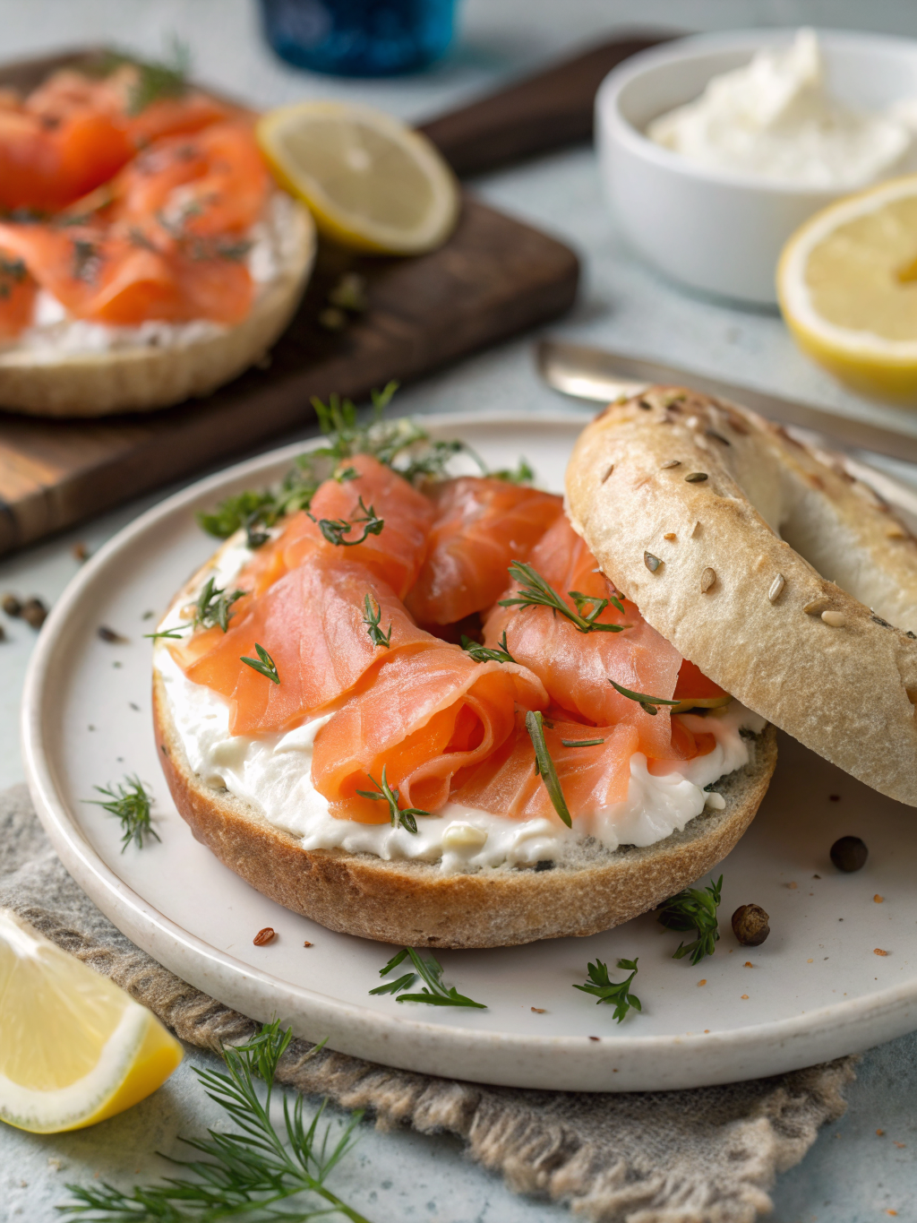 smoked salmon bagel suhoor ingredients
