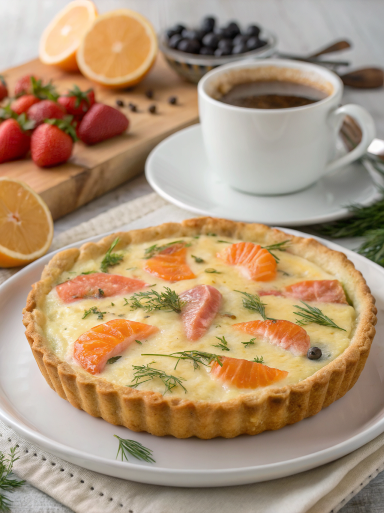 smoked salmon dill quiche elegant