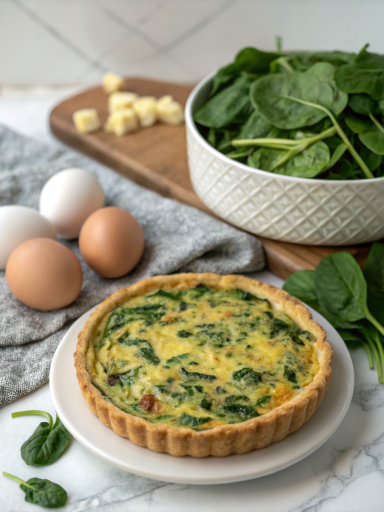 spinach mushroom quiche vegetarian
