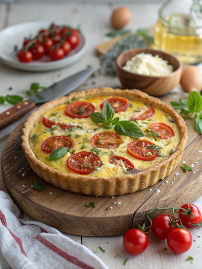 tomato basil goat cheese quiche