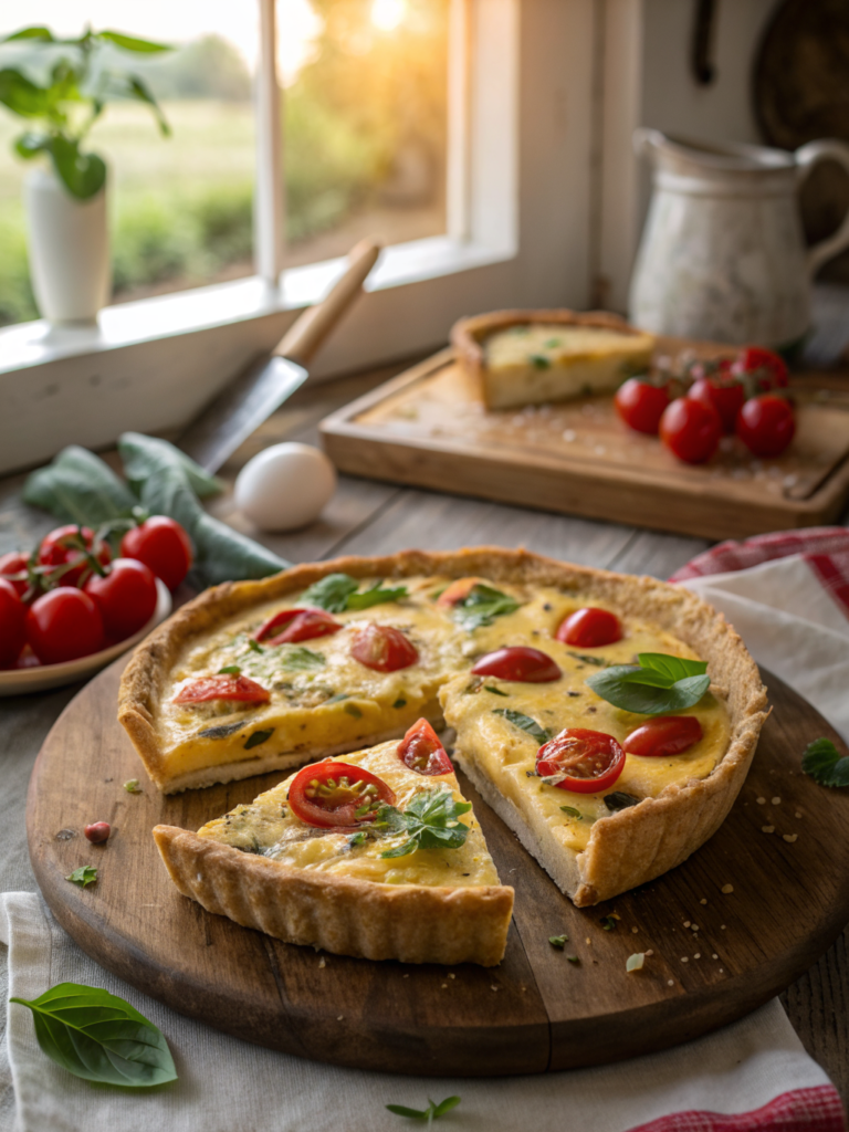 tomato basil goat cheese quiche ingredients