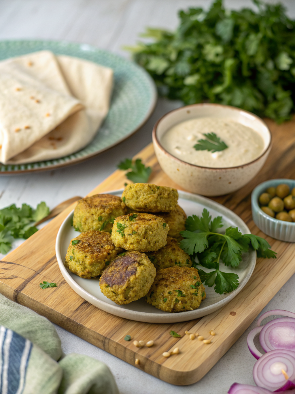 crispy falafel plate iftar ingredients