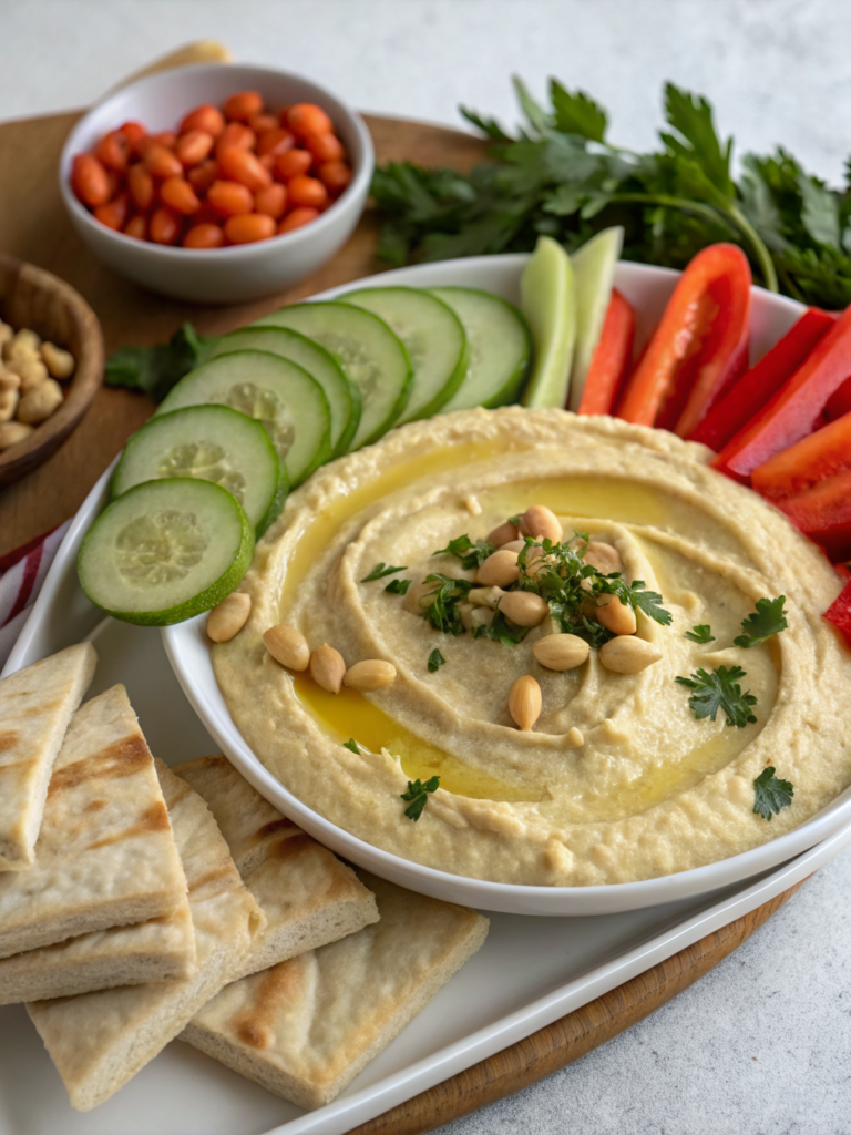 homemade hummus ramadan mezze