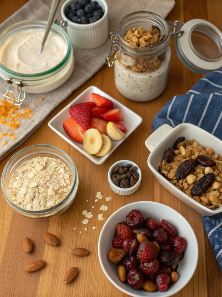 overnight oats suhoor meal prep ingredients